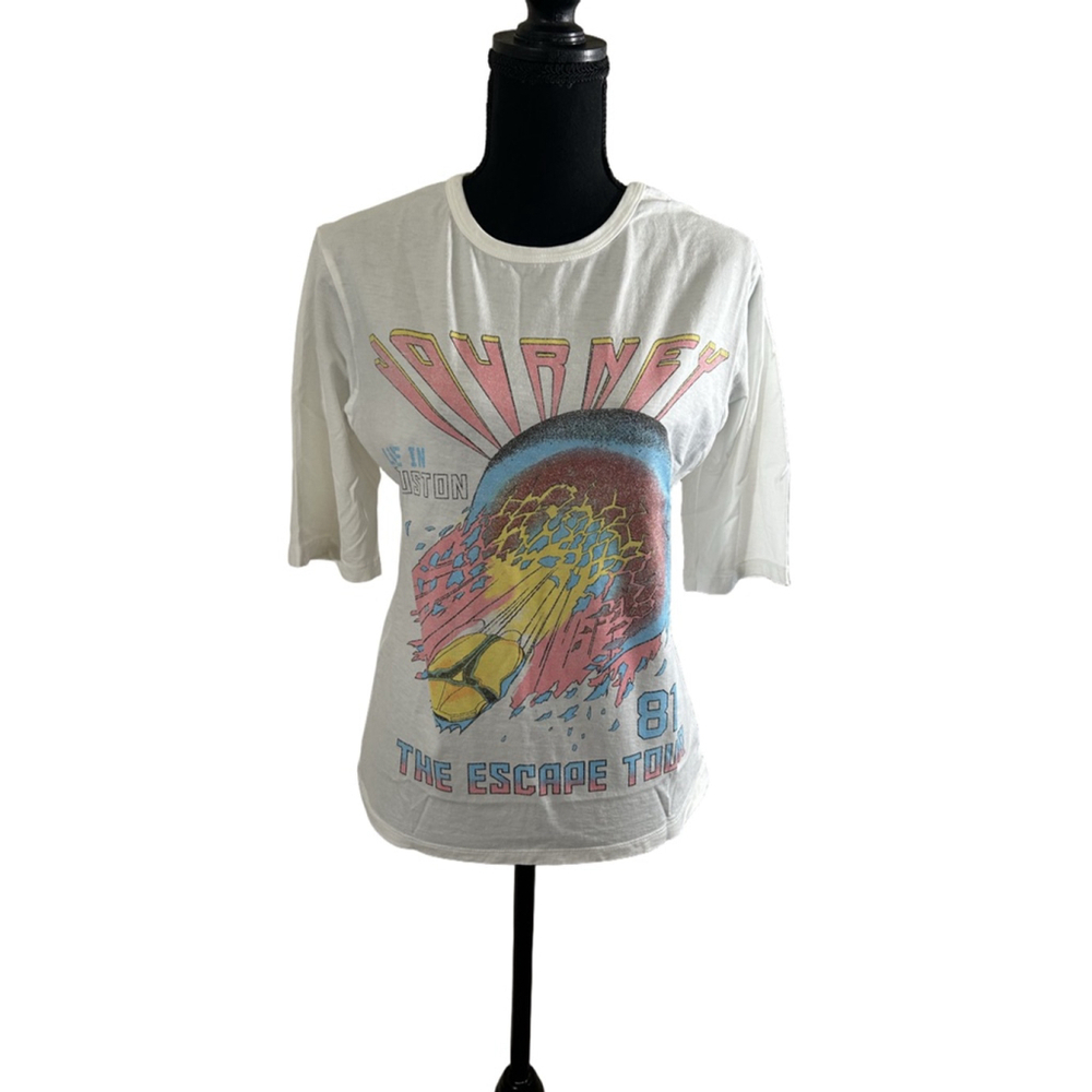NWOT Women's Recycled Karma Journey T-shirt XS White Graphic Tee